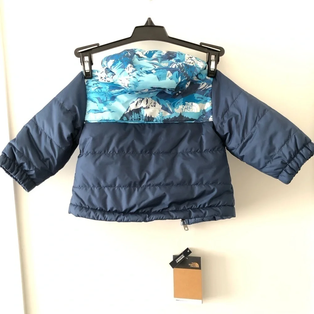 New The North Fave Blue Reversible Baby Jacket 3-6 M